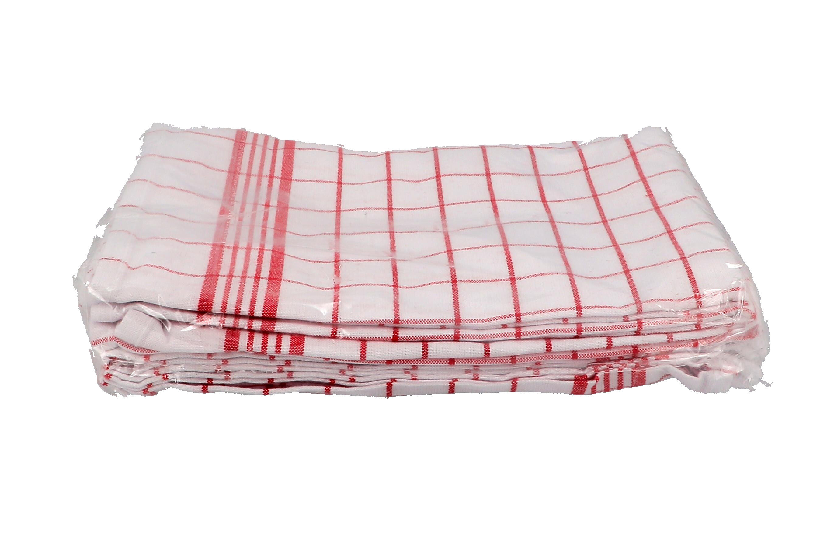 Kitchen Towels 100% Cotton 68x68cm checkered red white 6pcs