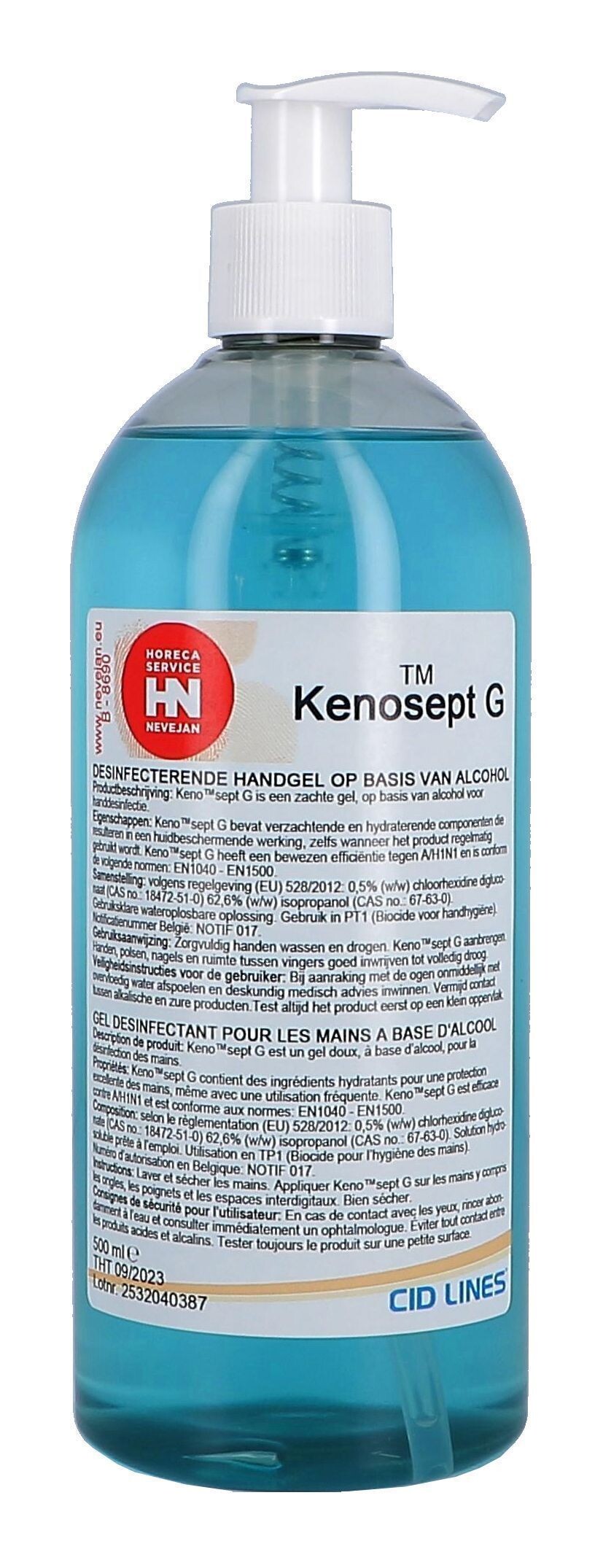 Kenosept-G 500ml alcoholic gel for handhygiene Cid Lines (Hygiëneproducten)