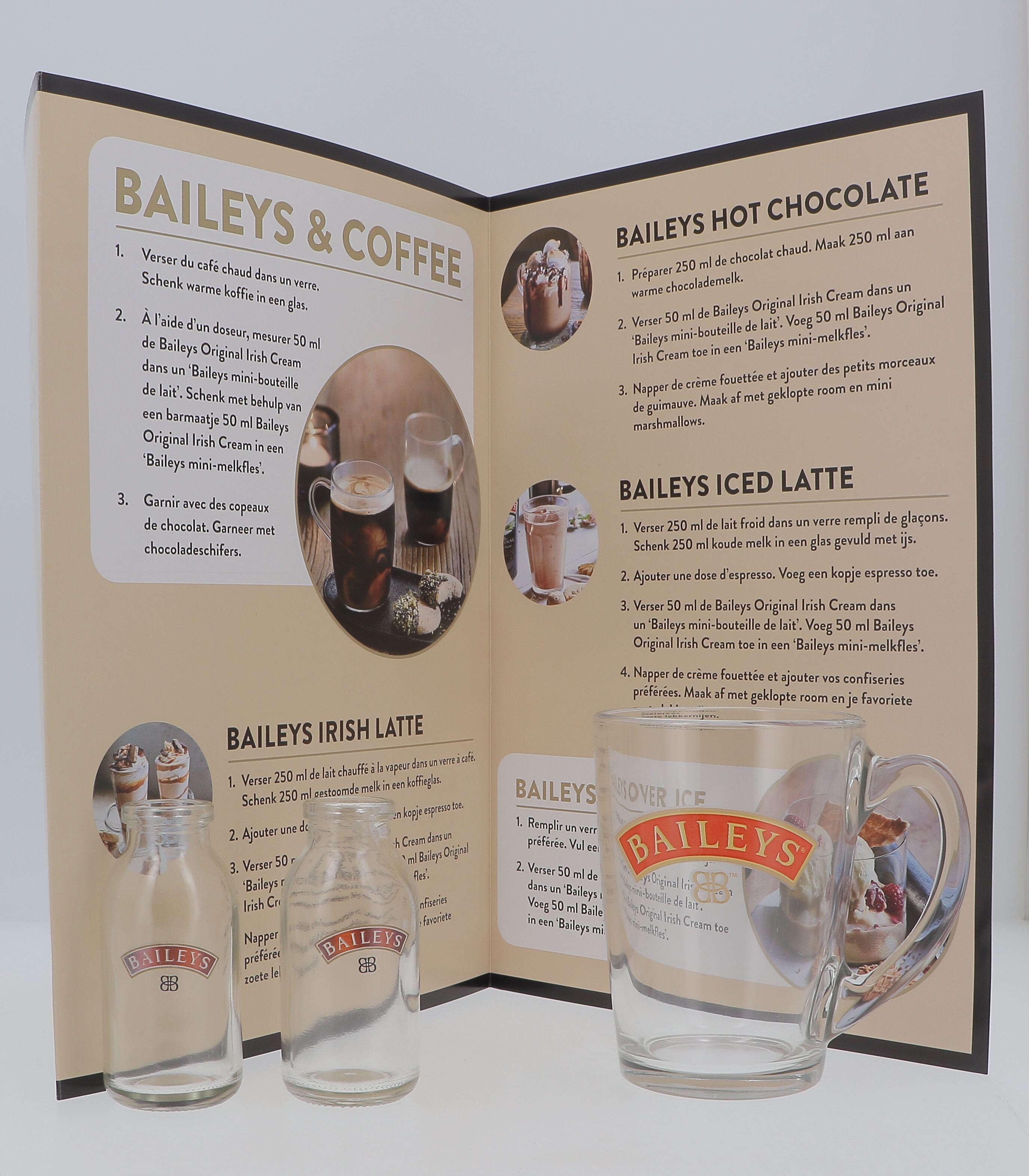 Baileys Coffee Kit 6 Glasses + 12 Mini Milk Bottles