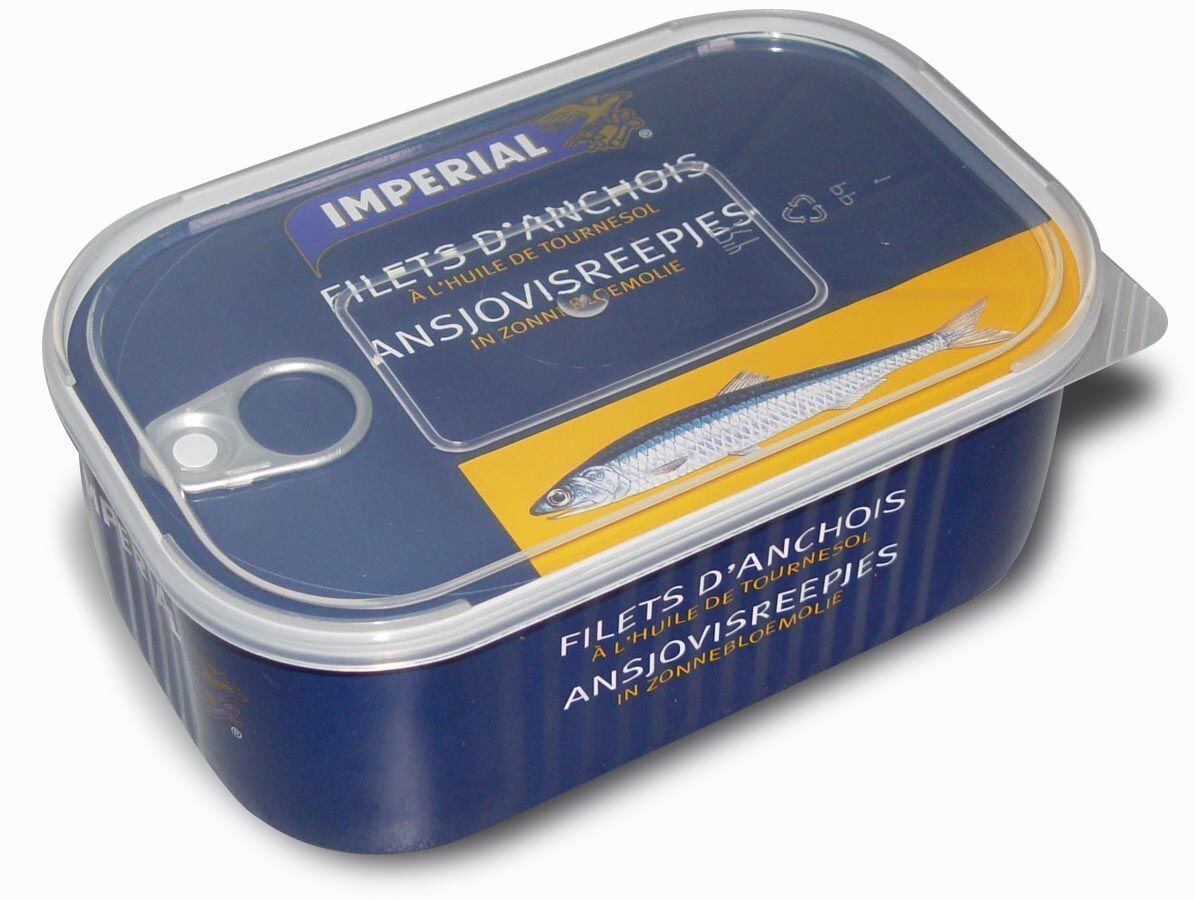 Imperial Flat Fillets of Anchovis in sunflower oil 800gr canned
