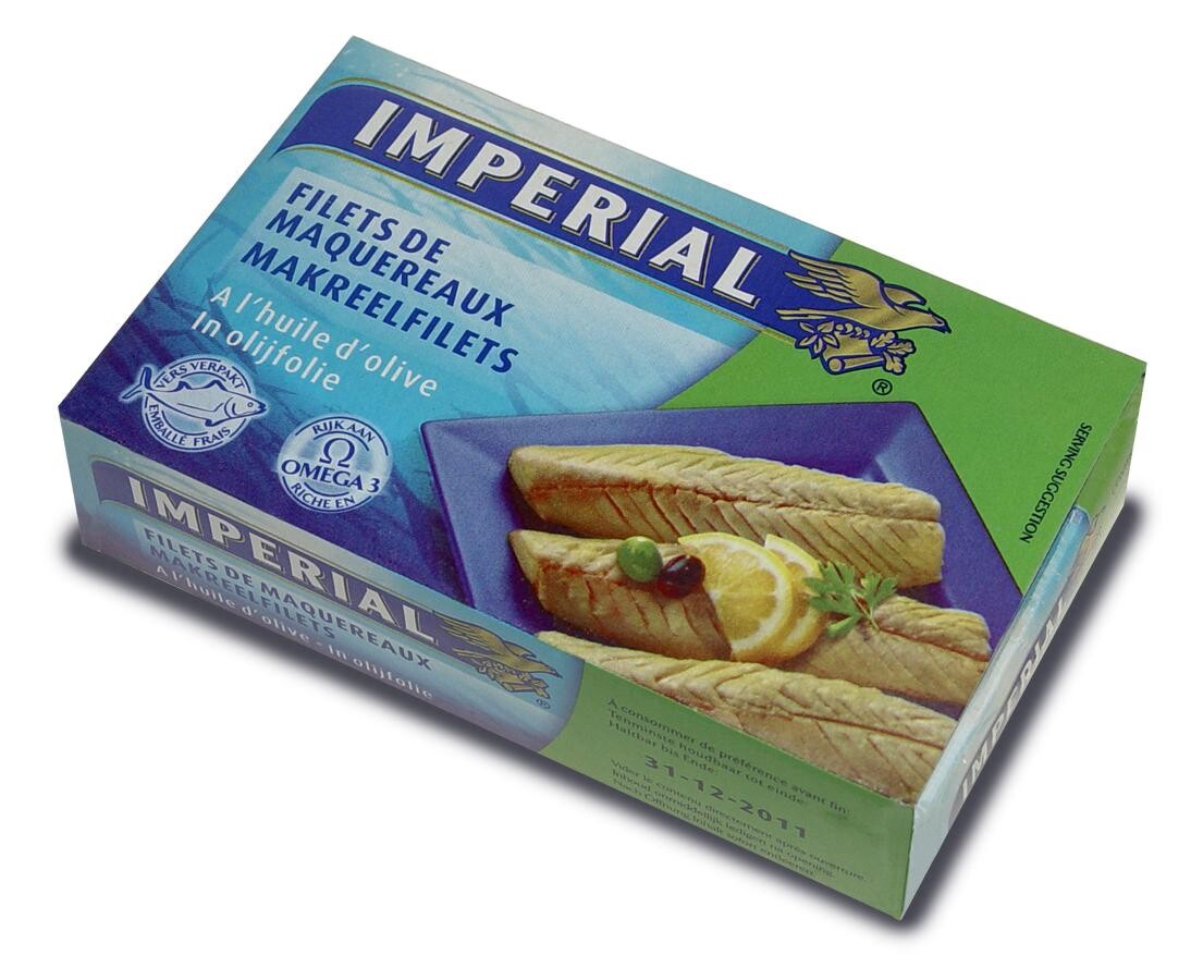 Imperial Mackerel Fillets in  Olive Oil 176gr canned