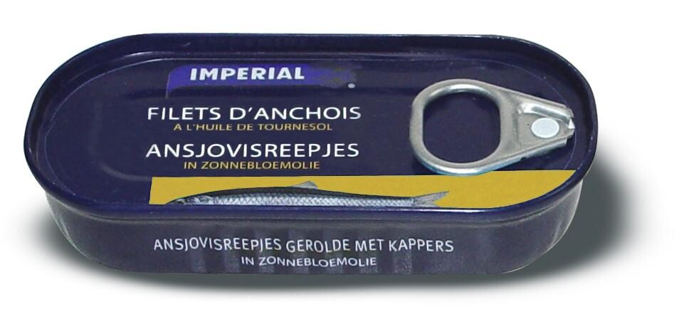 Imperial Flat Fillets of Anchovis in sunflower oil 320gr canned