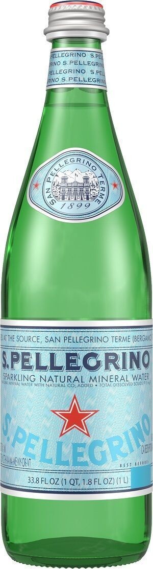 San Pellegrino Sparkling Natural Mineral Water 1L glass bottle