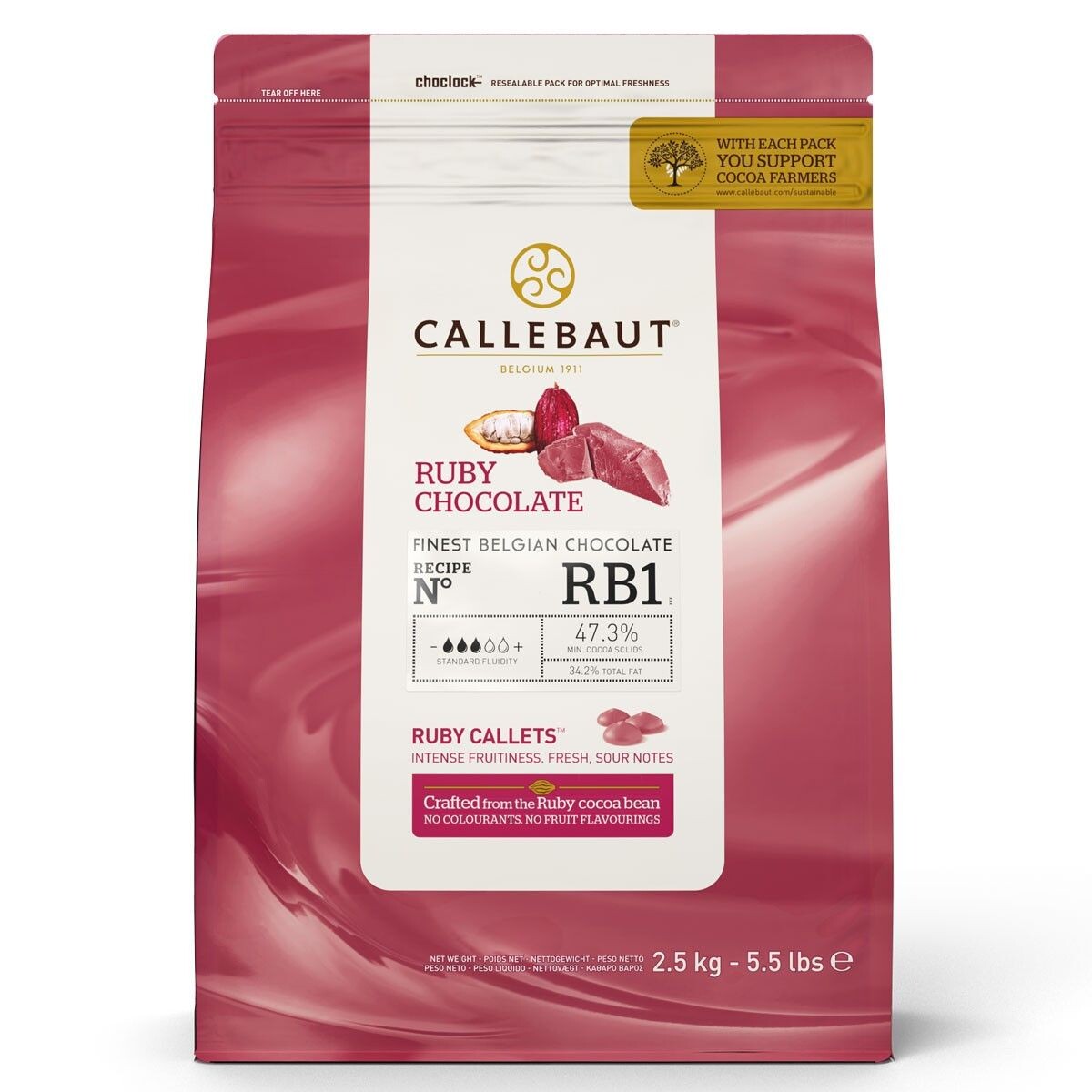 Callebaut Ruby RB1 chocolate 2,5kg callets