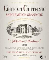 Chateau Cantenac "Selection Madame" 1.5L 2015 St.Emilion Grand Cru