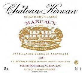 Chateau Kirwan 75cl 2000 Margaux 3eme Cru Classé