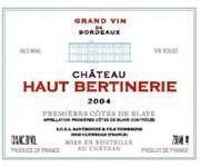 Chateau Haut-Bertinerie red 75cl Blaye Cotes de Bordeaux