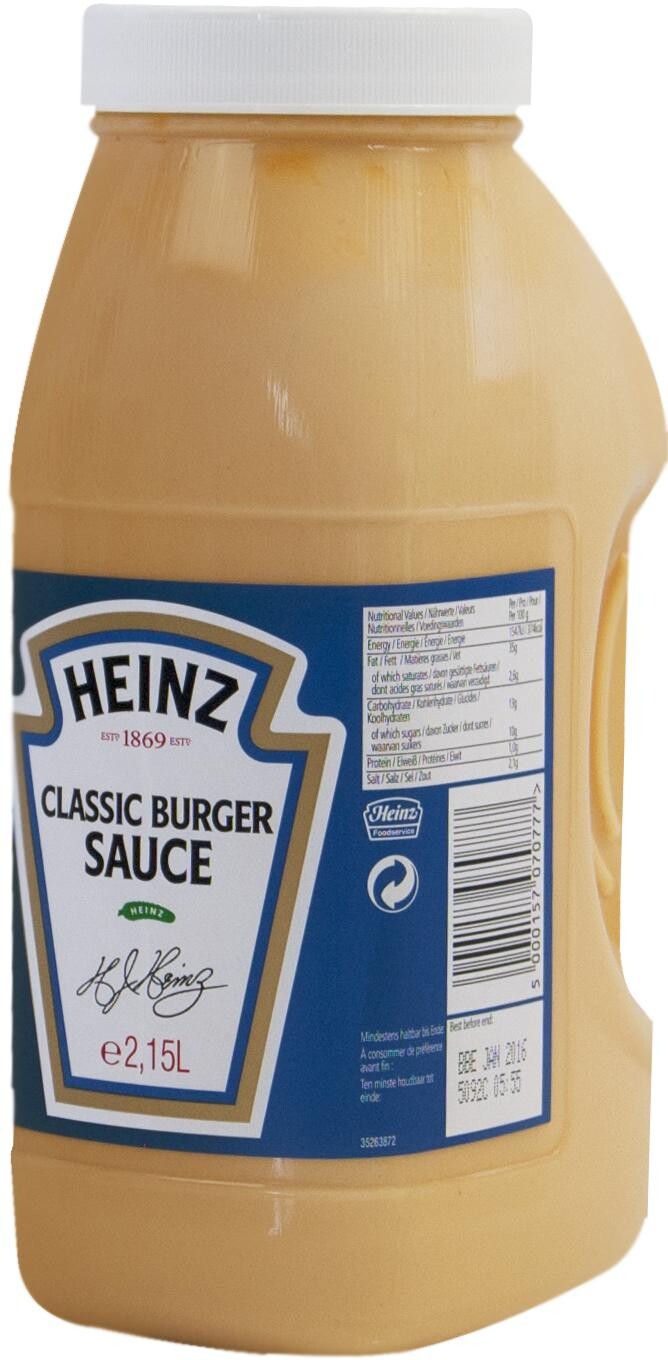 Heinz Classic Burger sauce 2.15L 2,5kg Pet Jar