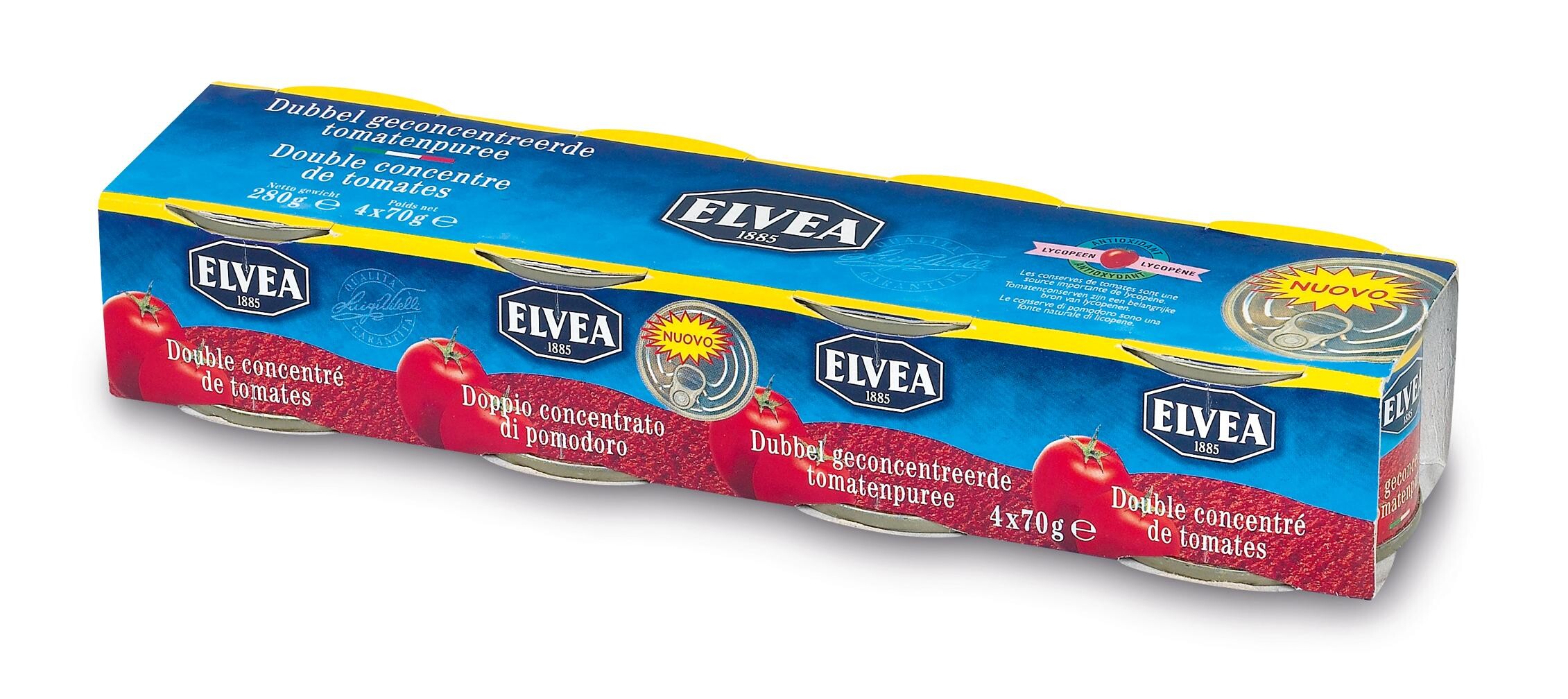 Elvea double concentrated tomato paste 30 x 4x70g canned
