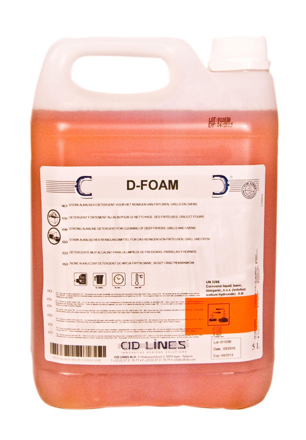 D-Foam Strong Alkaline Cleaner for  Grills & Ovens 5L CID Lines