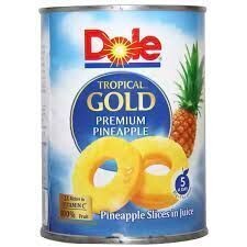 Dole Tropical Gold Premium Pineapple Slices in Juice 567gr canned