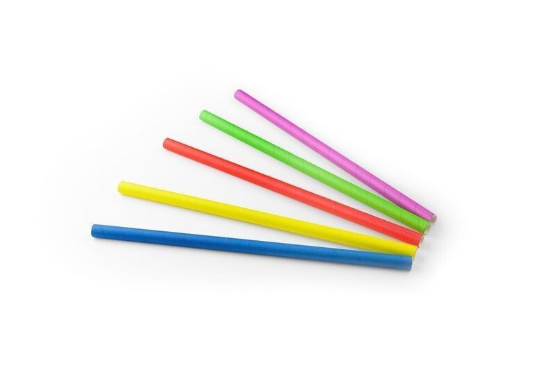 straight Straw Paper FSC 10mm assortiment 24cm 100pc Sier Disposables