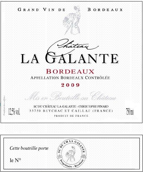 Chateau La Galante red 75cl 2018 Bordeaux