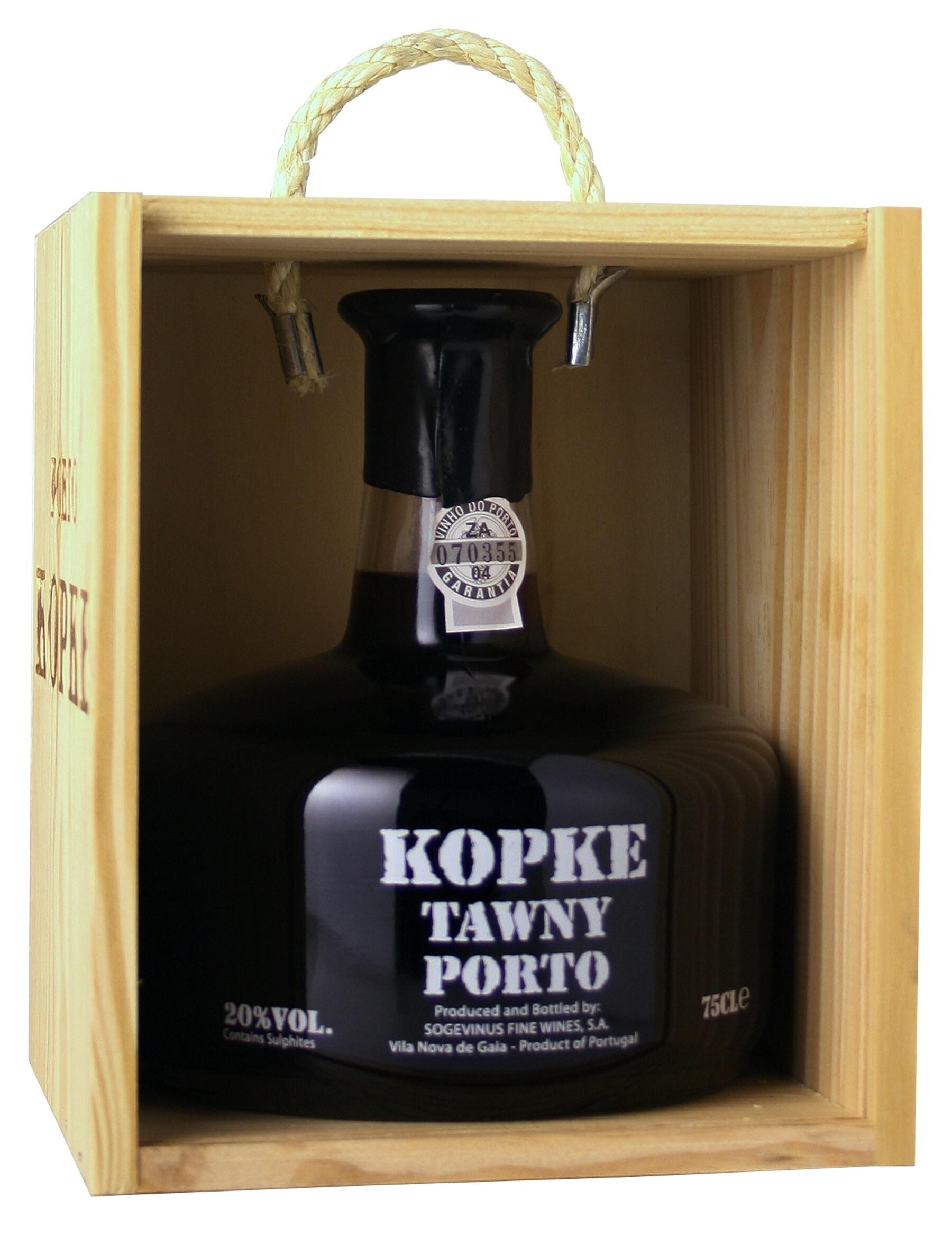 Port wine Kopke Fine Tawny 75cl 20% Scott Bottle in Wooden Case