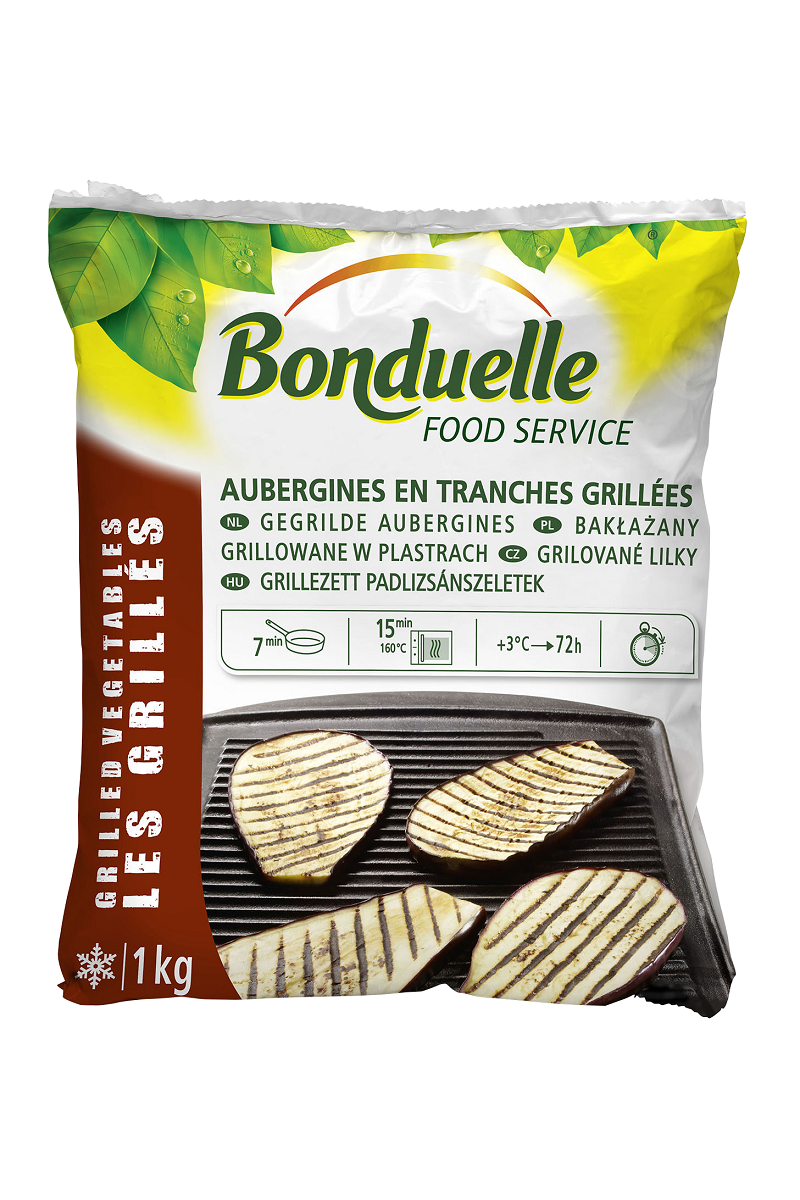 Gegrilde Aubergines in plakjes 1kg IQF Bonduelle Food Service Diepvries