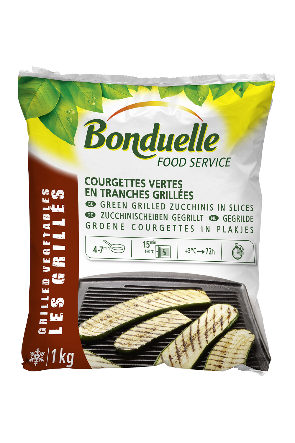 Gegrilde Groene Courgettes in plakjes 1kg Bonduelle Food Service Diepvries