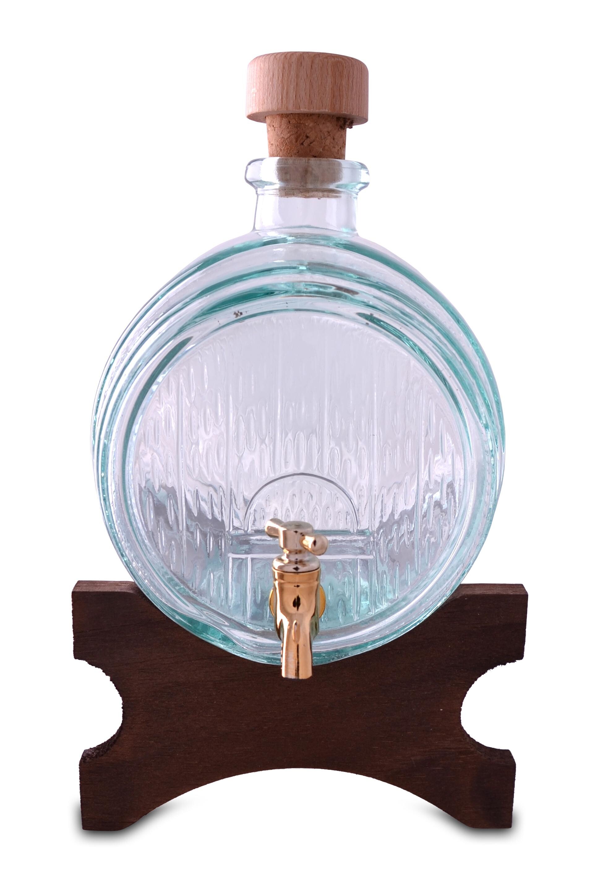 Glass Barrel for port or wine 1.8L + wooden base