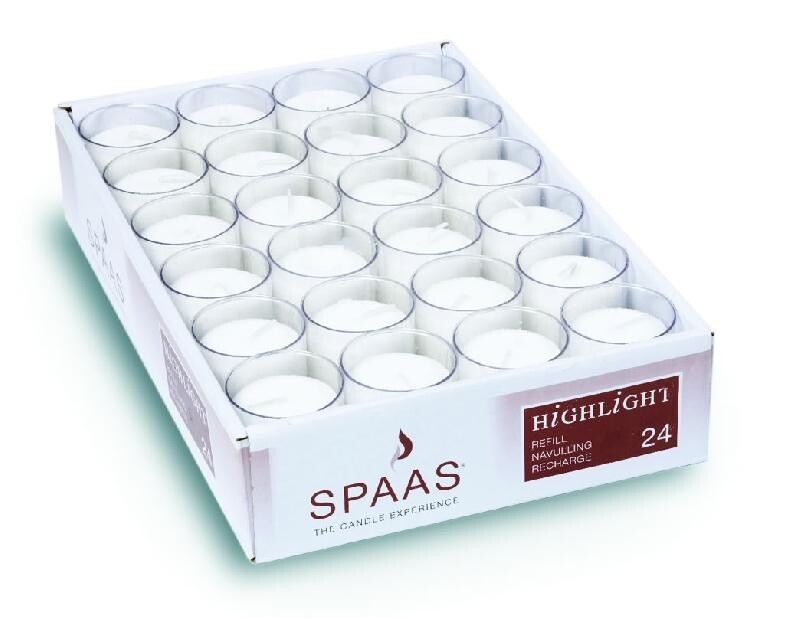 Candle Highlight refills transparant 24pcs Spaas