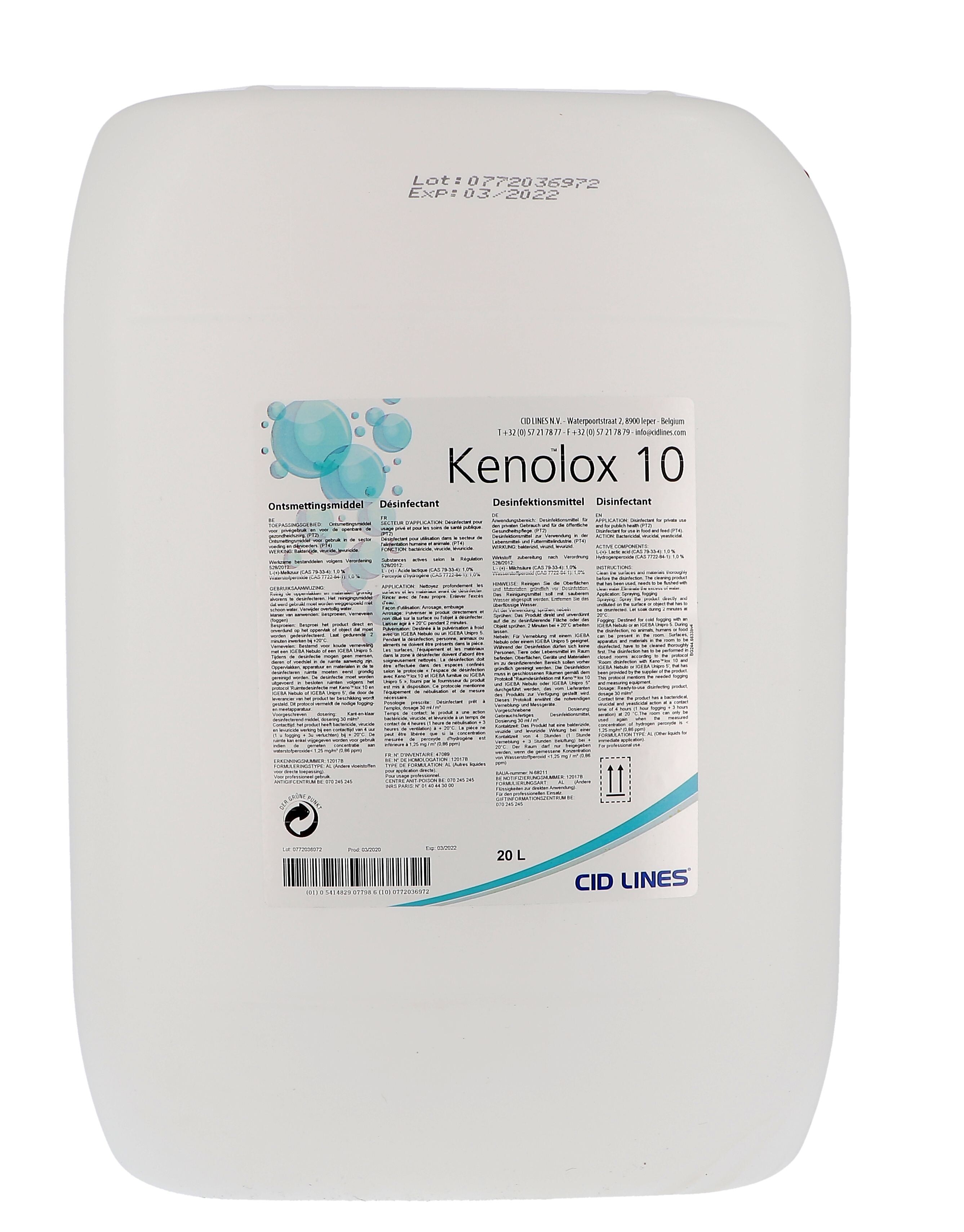 Kenolox 10 Disinfectant 20L Cid Lines