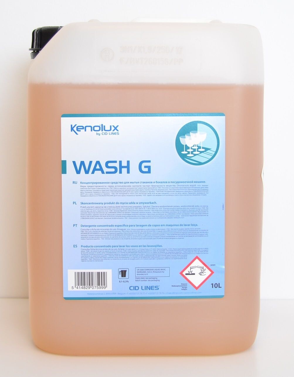Kenolux Wash G 10L liquid cleaning product for automated dishwashers Cid Lines