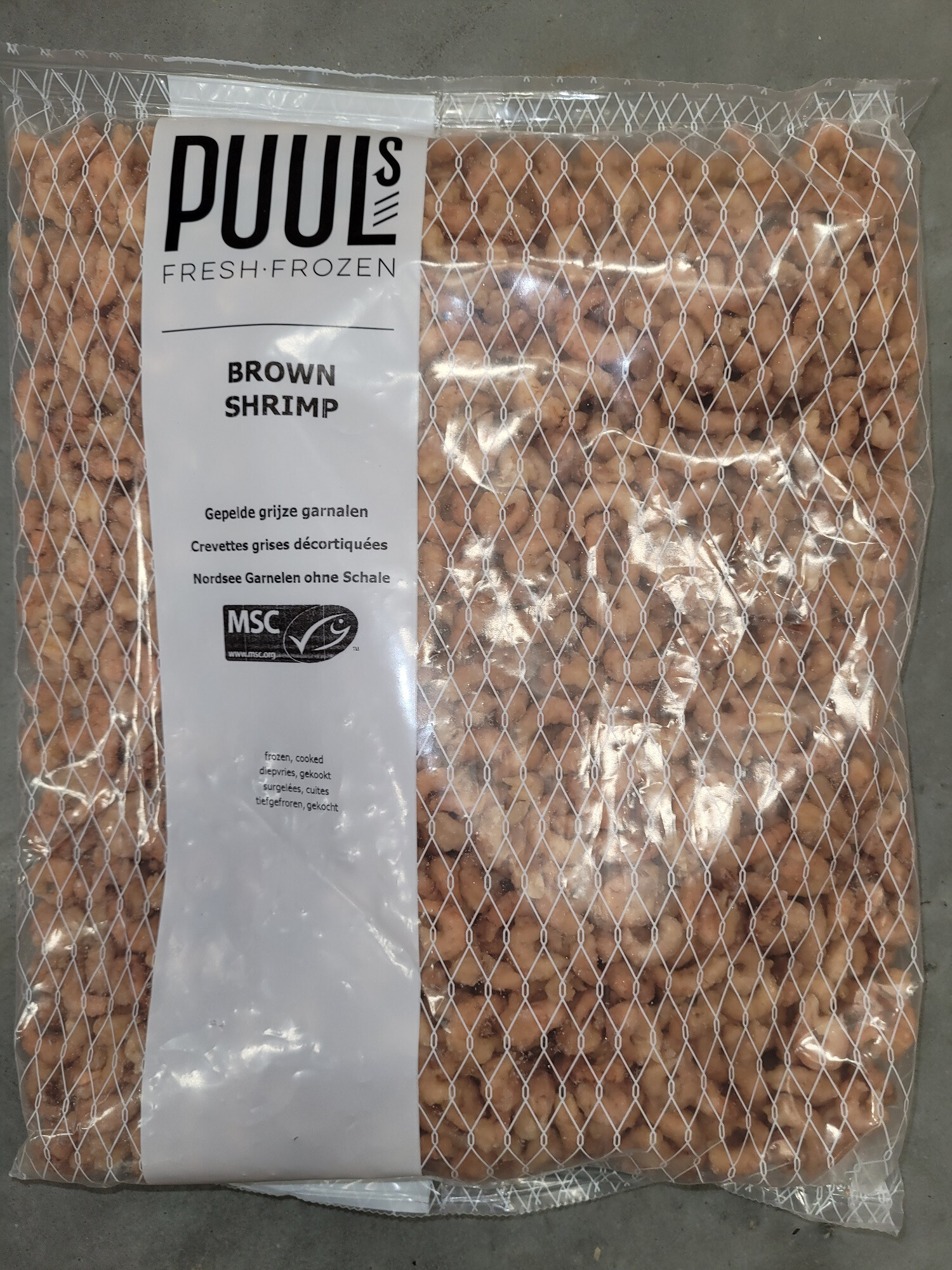 Klaas Puul Peeled Brown North Sea Schrimp 1kg Frozen