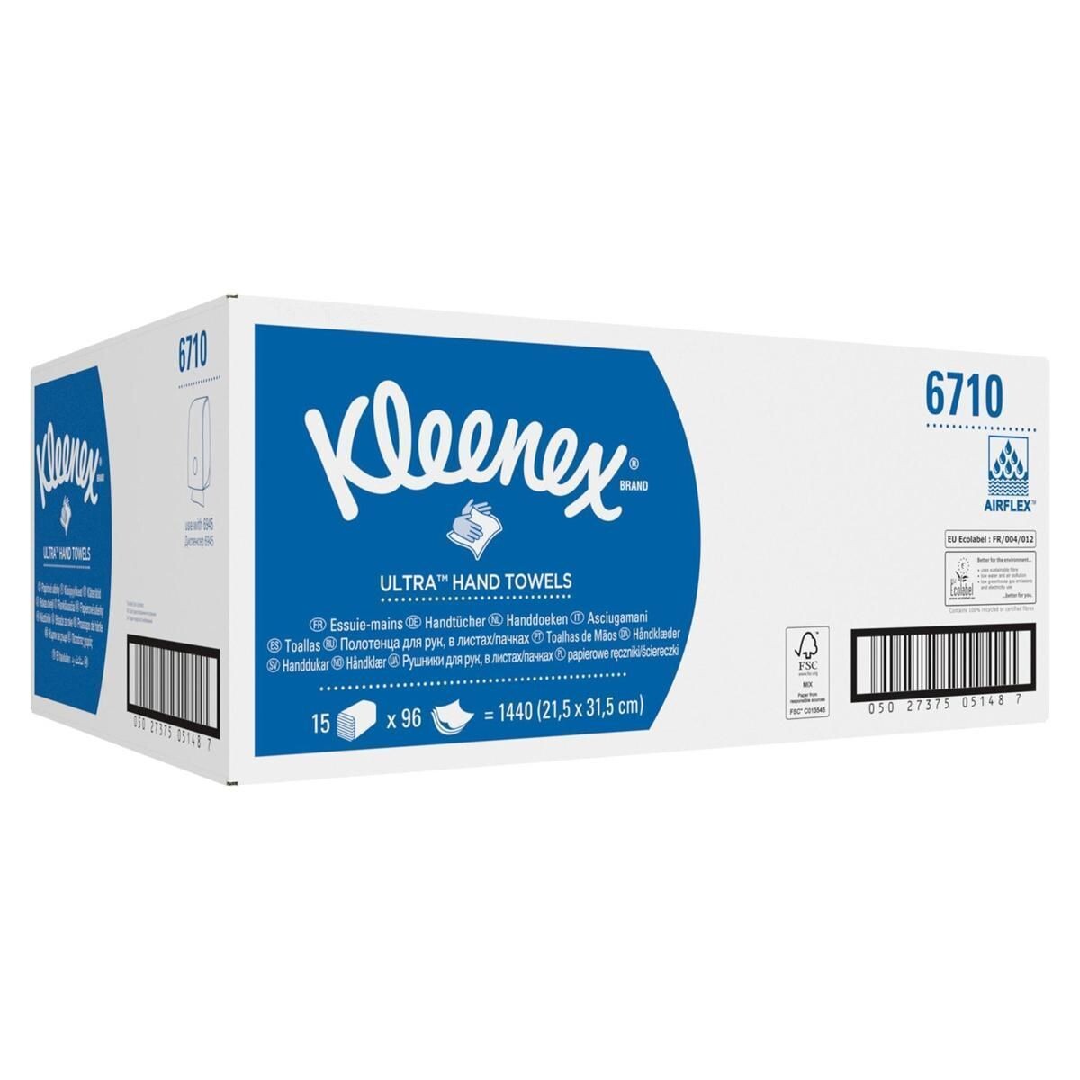 Kimberly Clark Paper Hand Towels 3ply 15x96pcs Kleenex Ultra soft 6710