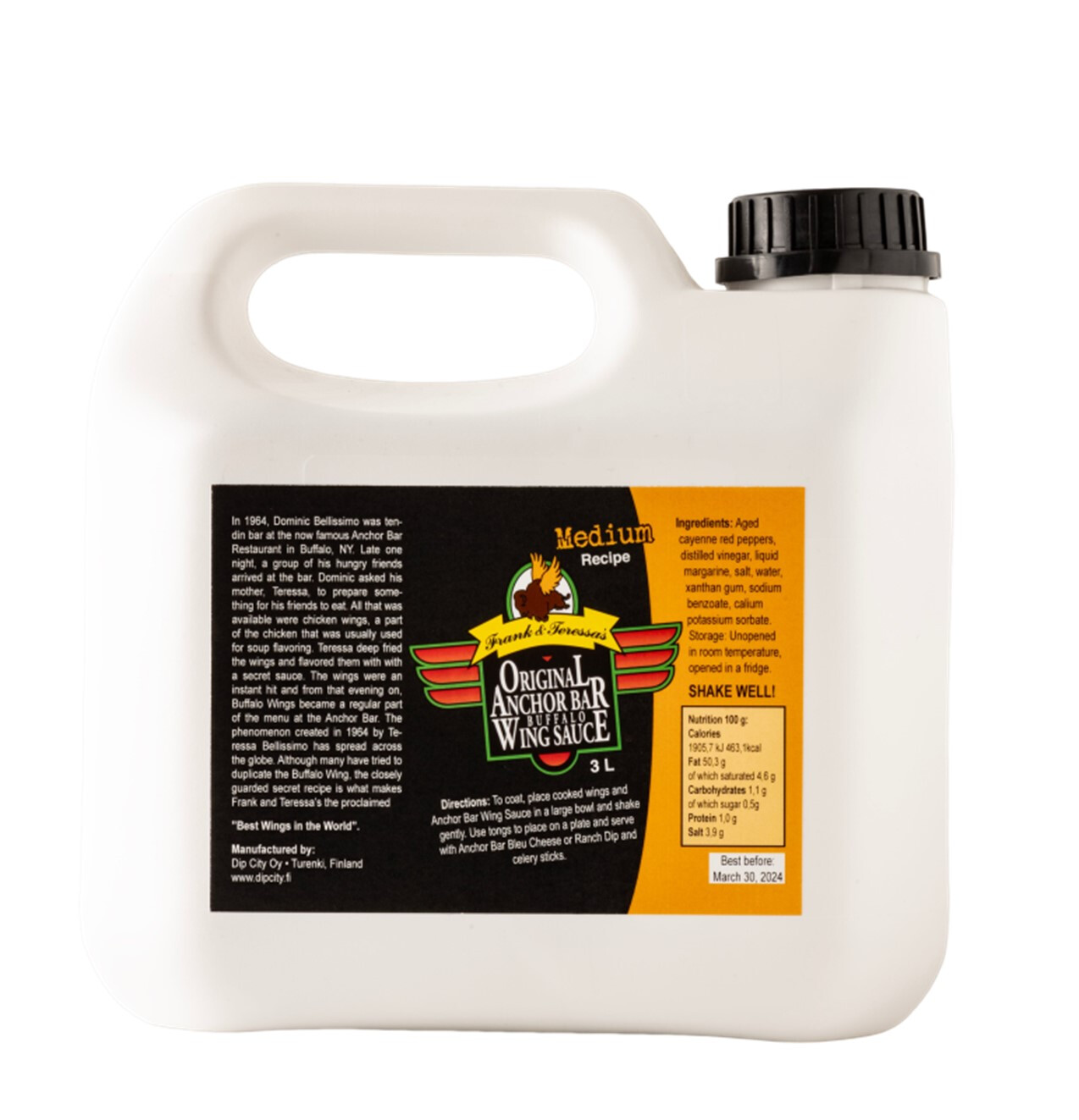 Original Anchor Bar Buffalo Wing Sauce 3L L.A. Streetfood