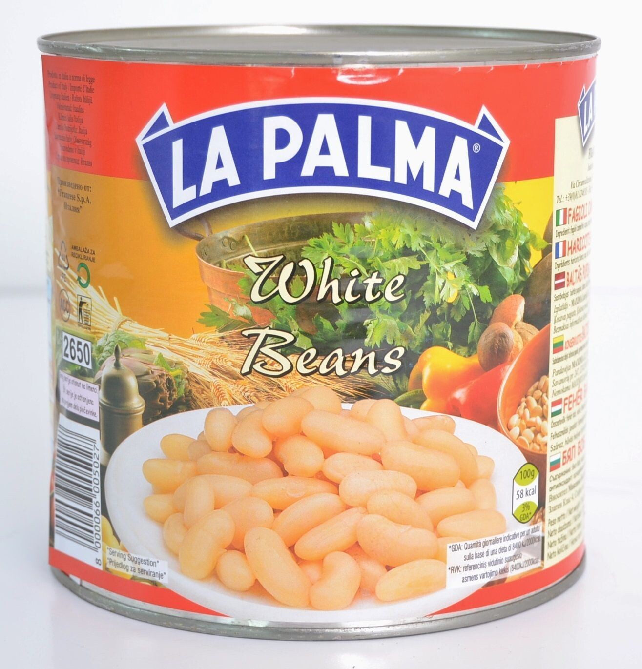 Canned White Beans 2500gr La Palma
