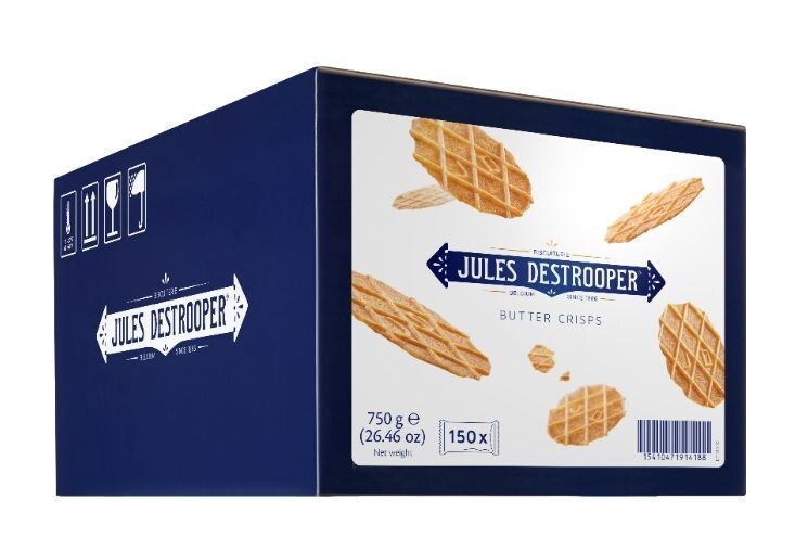 Butter crisps individually wrapped 150pc Jules Destrooper