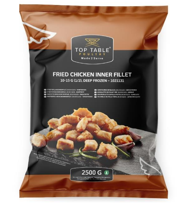 Top Table Fried Chicken Innerfillet 10-15gr IQF 2.5kg Euro Poultry