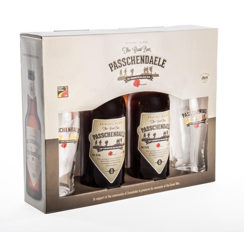 Passchendaele Blonde Beer 2x50cl + 2 glasses Giftbox