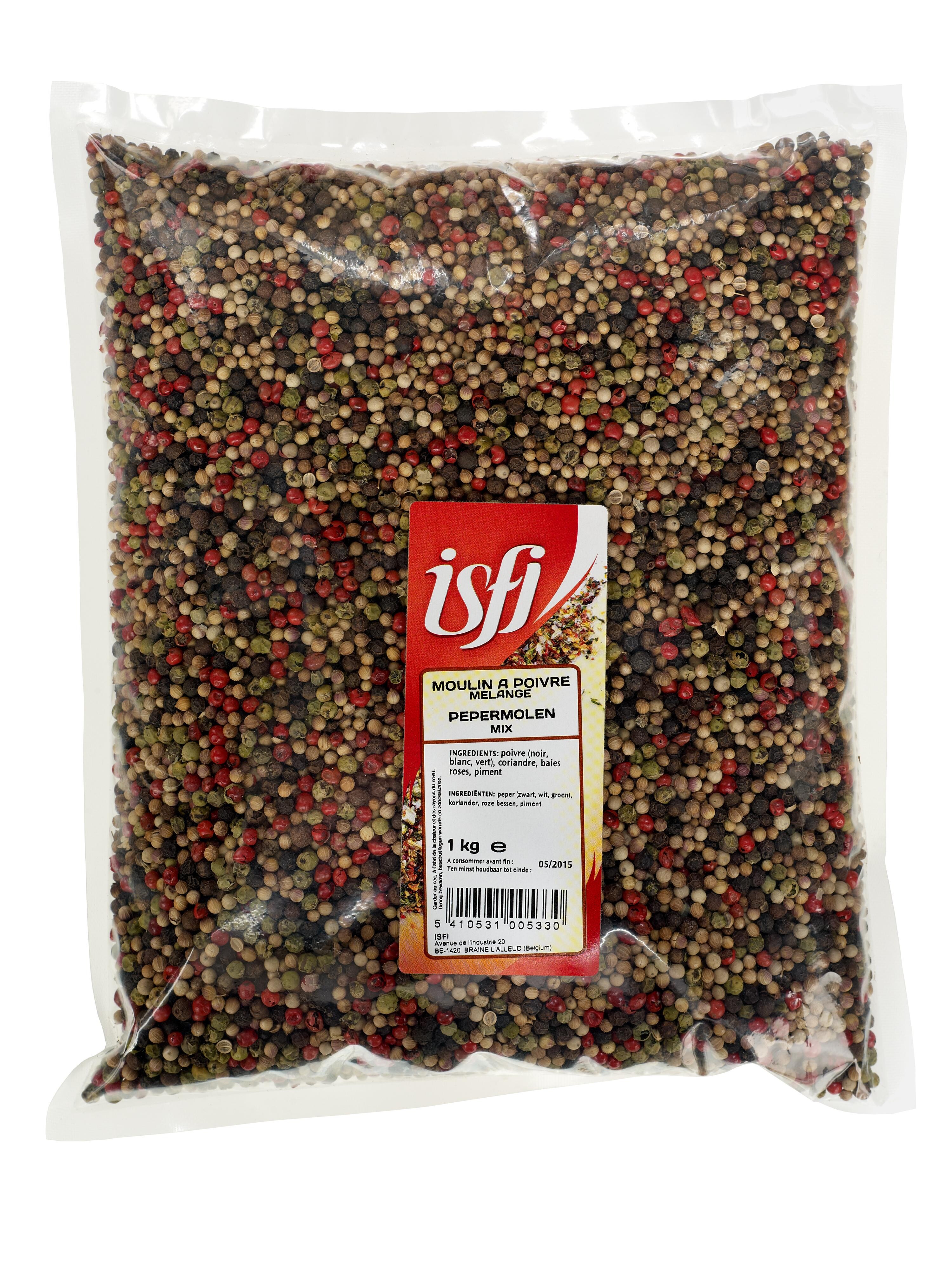 Isfi Spices Mixed Peppercorns 1kg cello bag