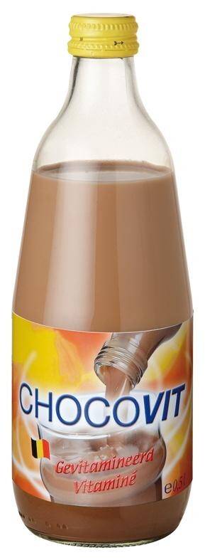 Chocovit gevitamineerde chocolademelk 50cl glazen fles