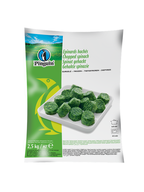 Pinguin chopped spinach portions 2.5kg frozen