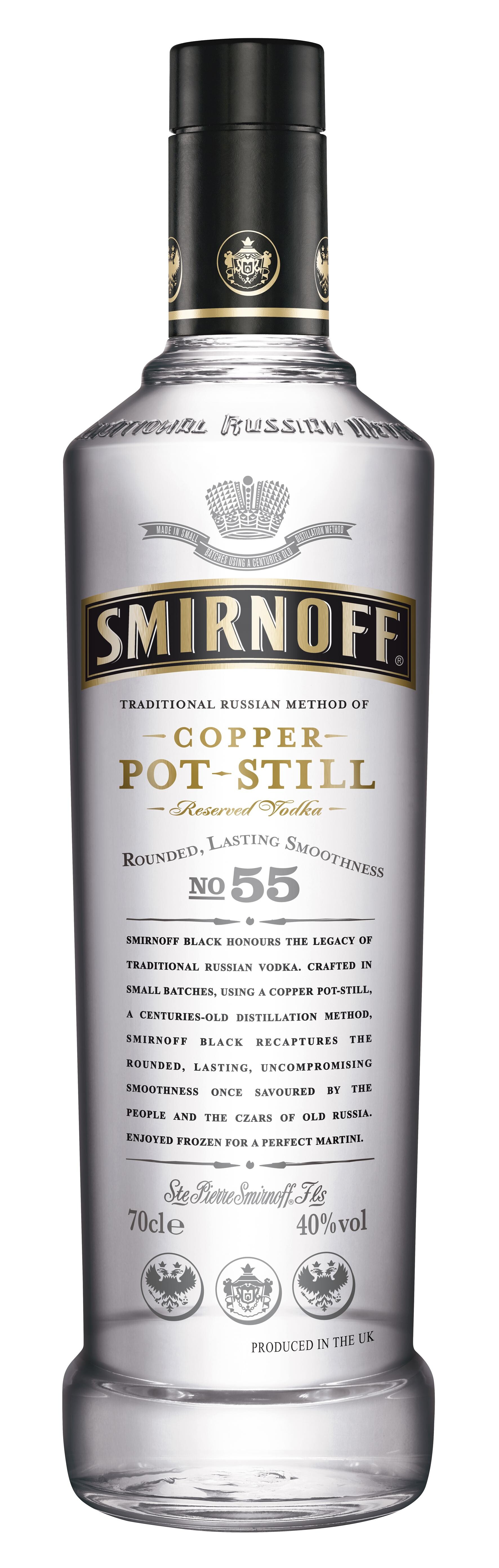 Vodka Smirnoff Black Nº55 1L 40% Copper Pot Still