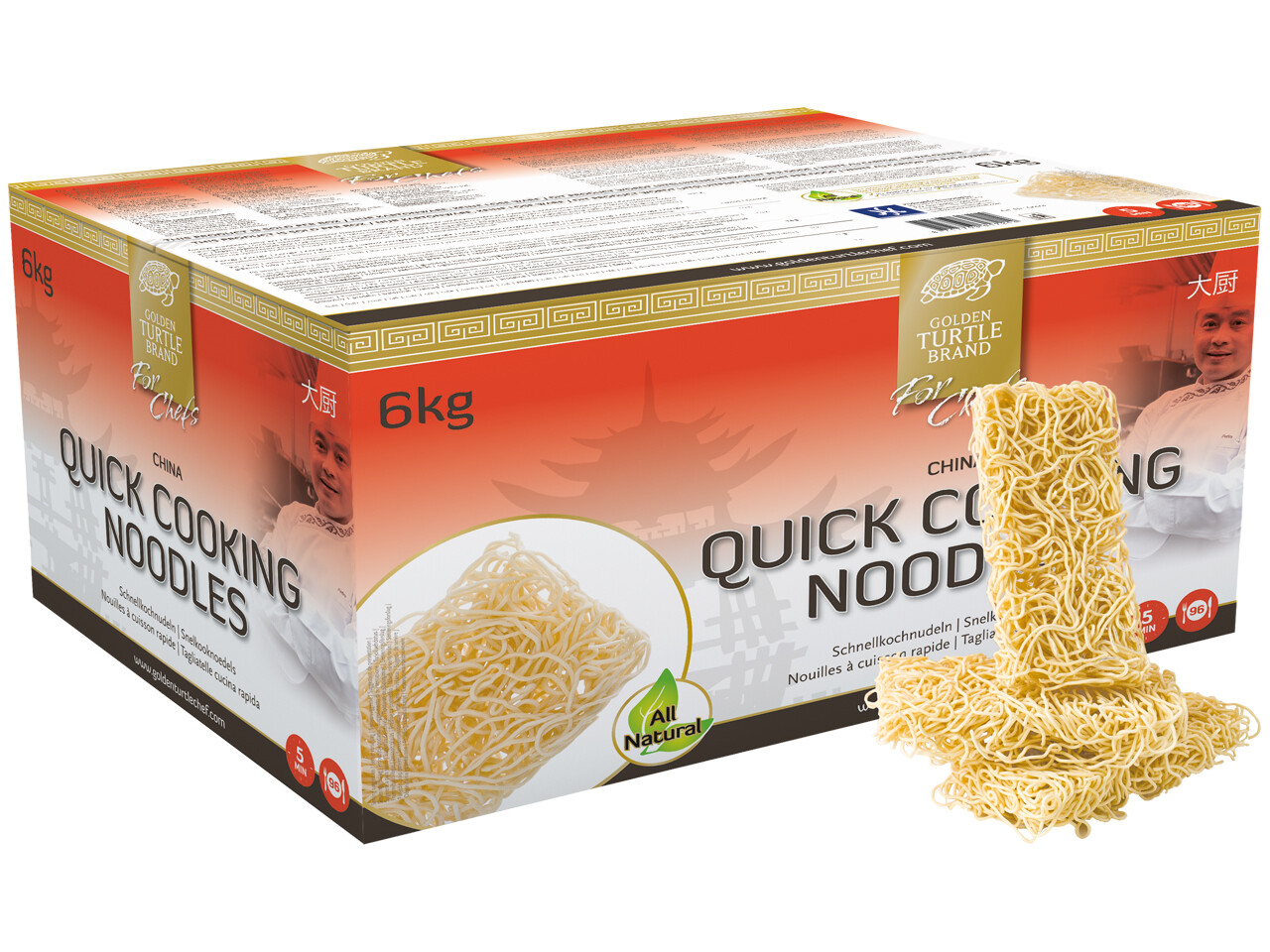 Quick Cooking Noodles 6kg Golden Turtle Brand for Chefs