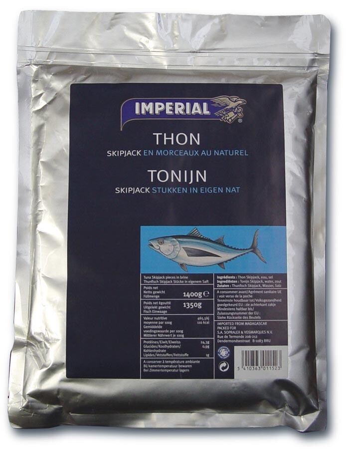 Tuna in brine pouch pack 1400gr Imperial