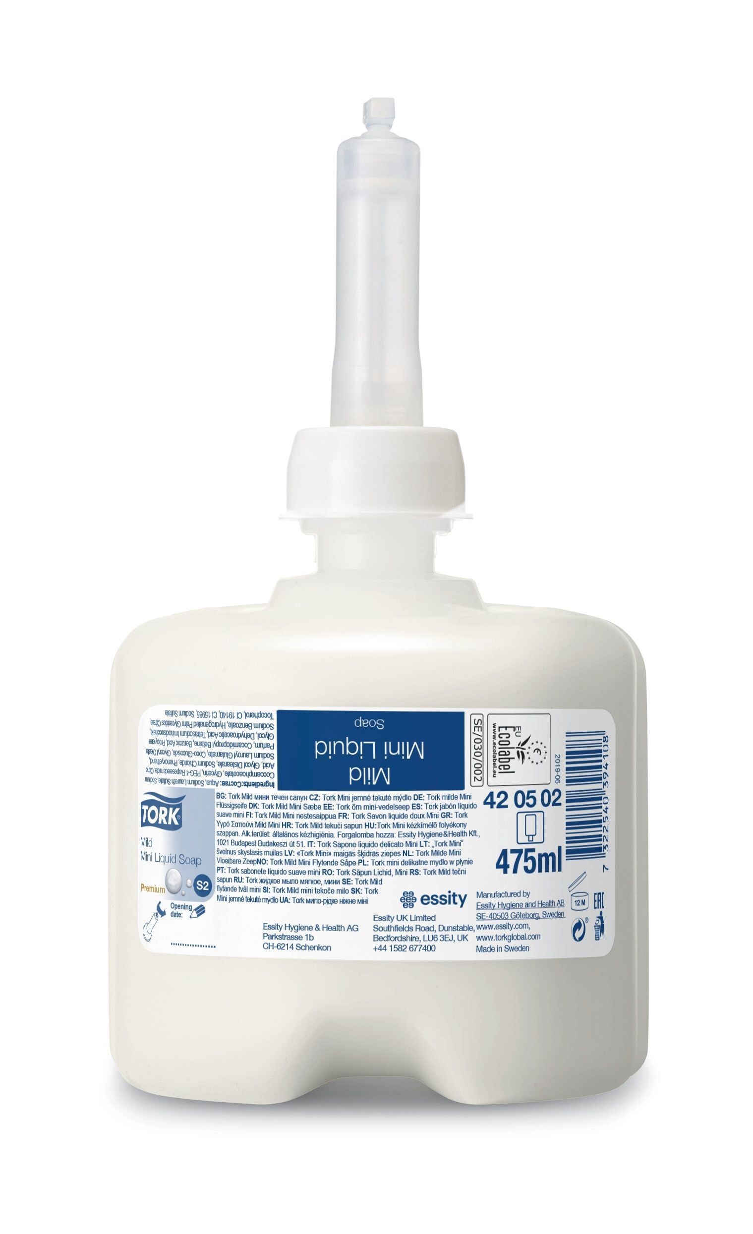 Tork Mild Mini Liquid Soap S2 dispenser 475ml 420502