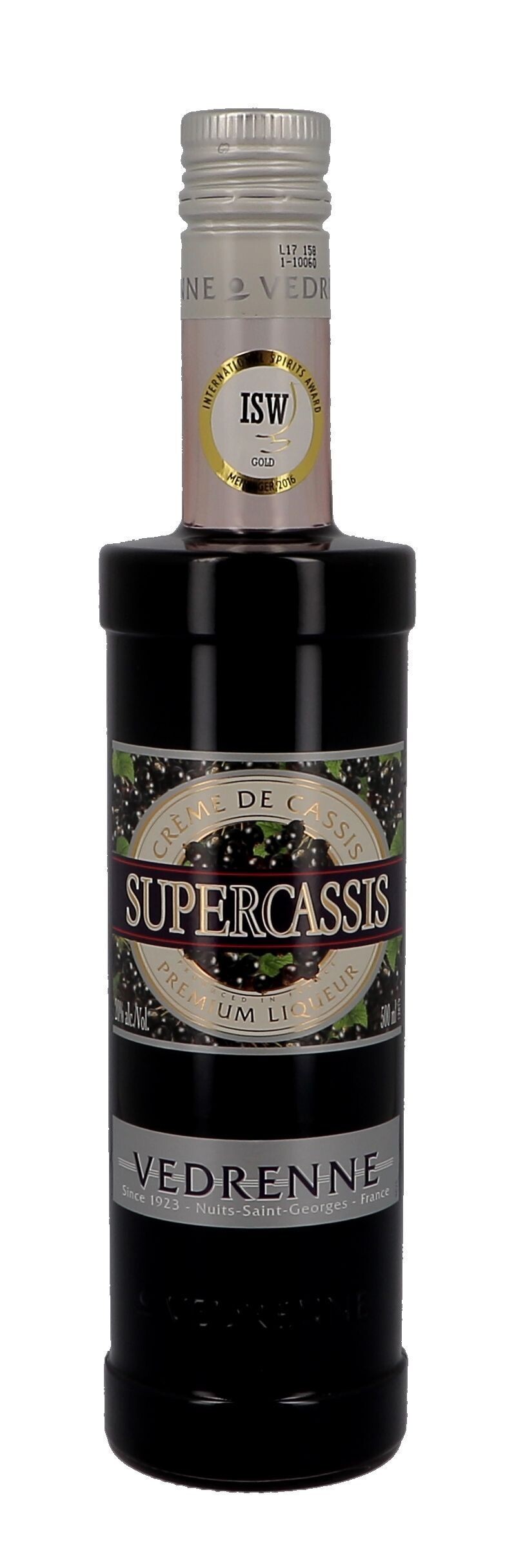 Vedrenne Supercassis Creme de Cassis 50cl 20% Blackcurrant Liqueur