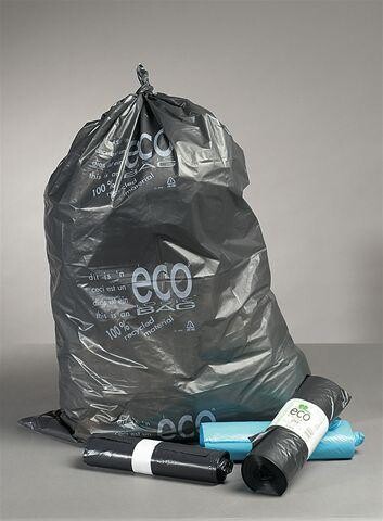 Garbage bags 33+30x75cm 10x25pcs black 36my LDPE