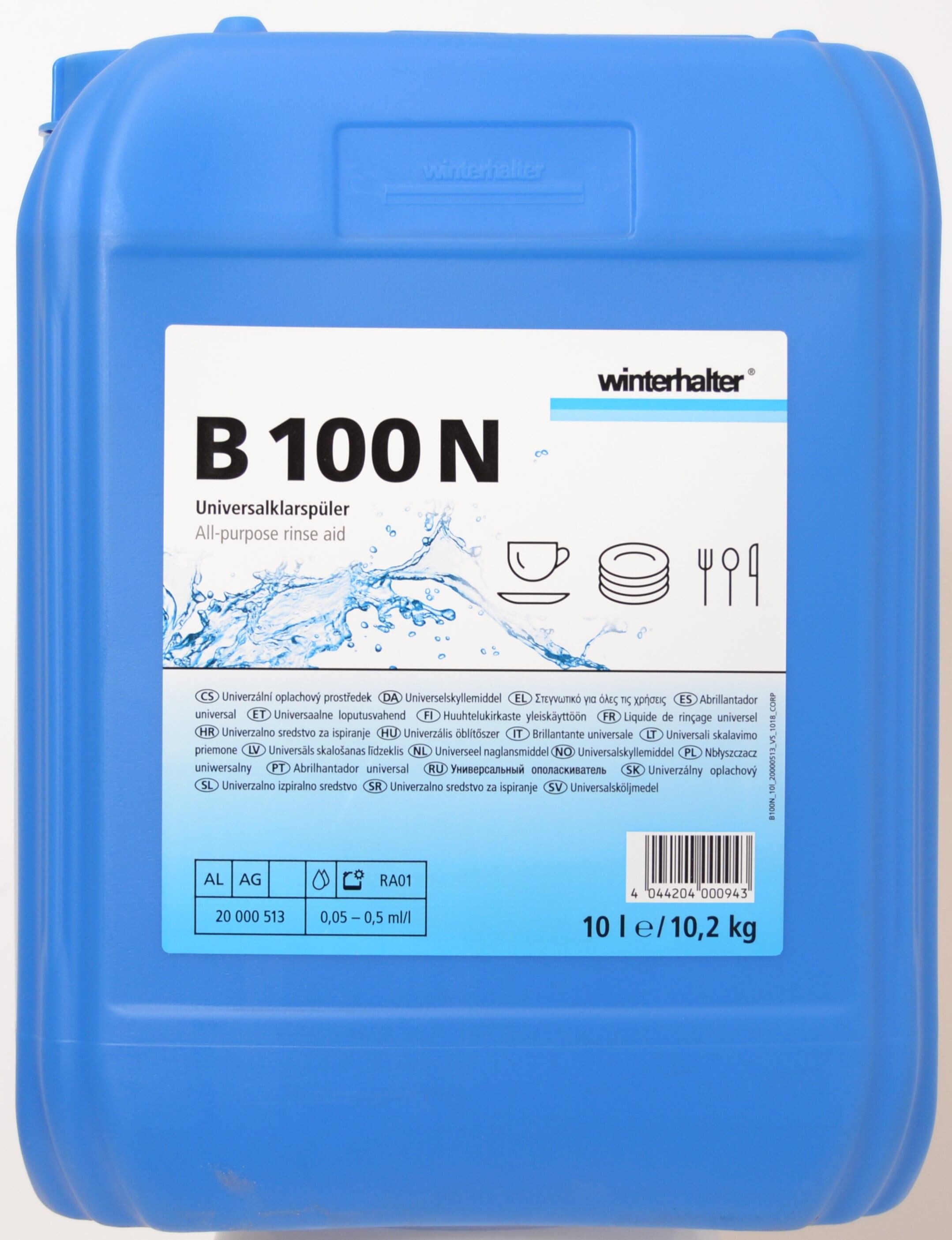All purpose Rinse Aid B100N 10kg Winterhalter