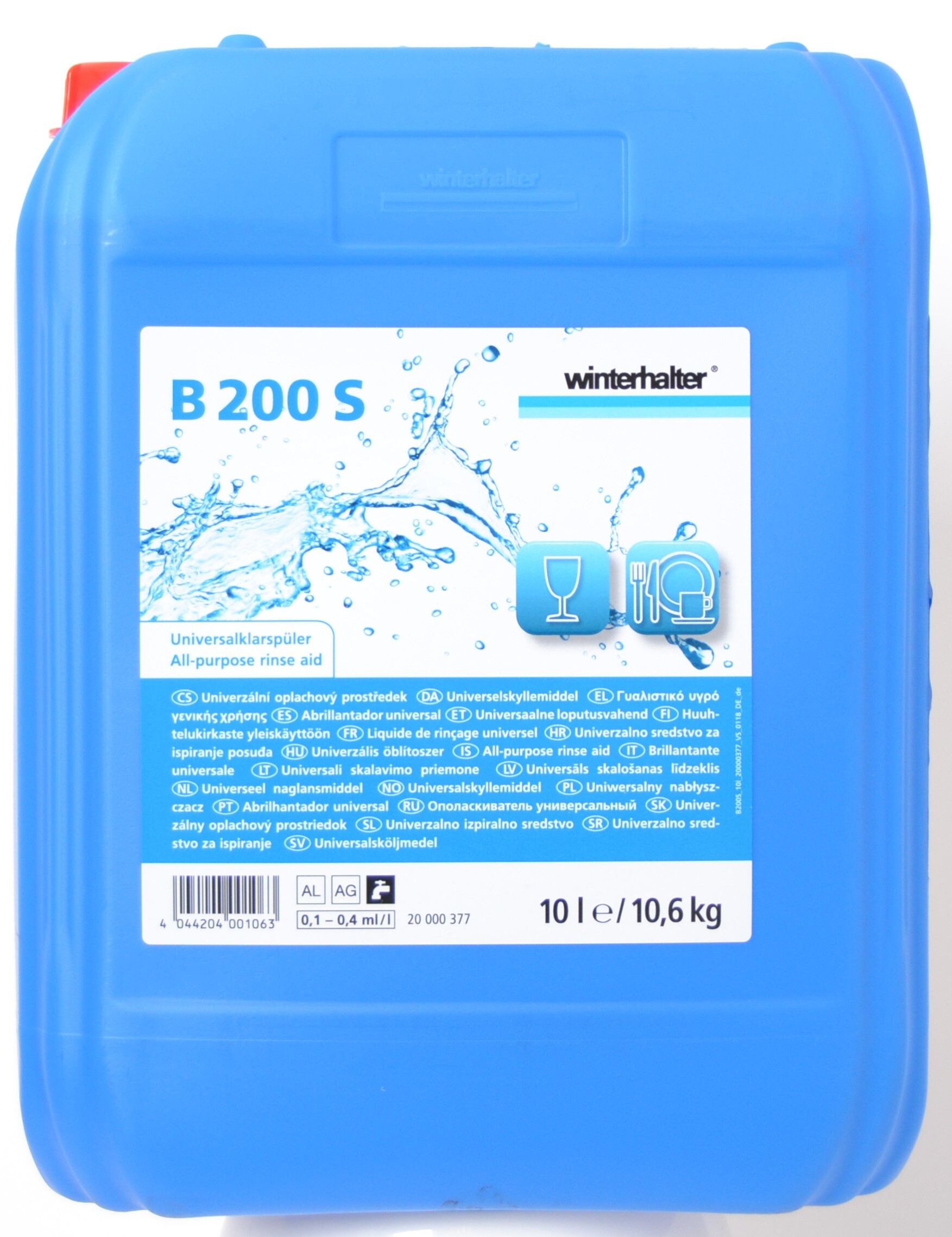 All Purpose Rinse Aid B200S Hard Water 10L Winterhalter