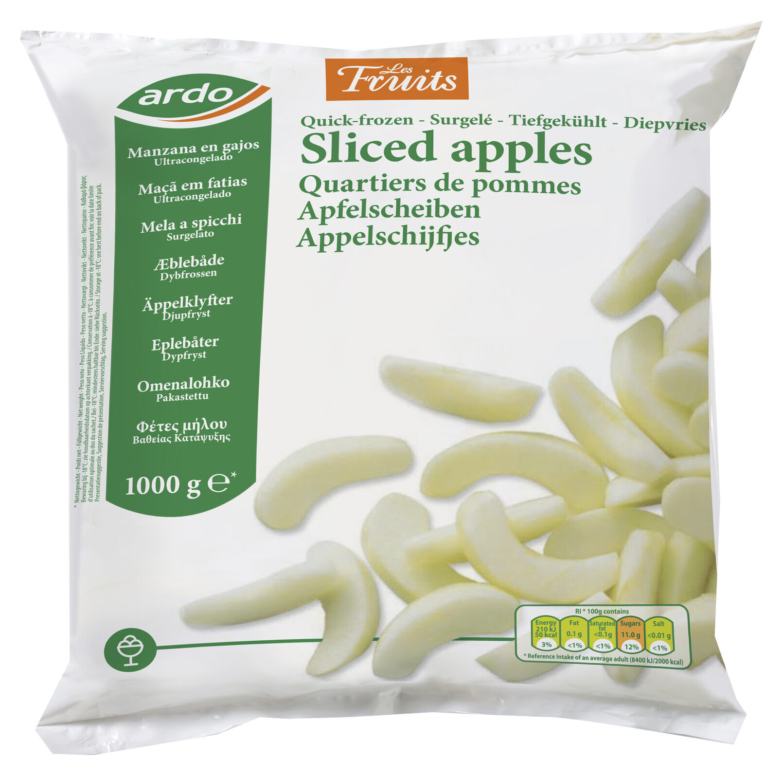 Ardo Apple Slices 1kg Frozen