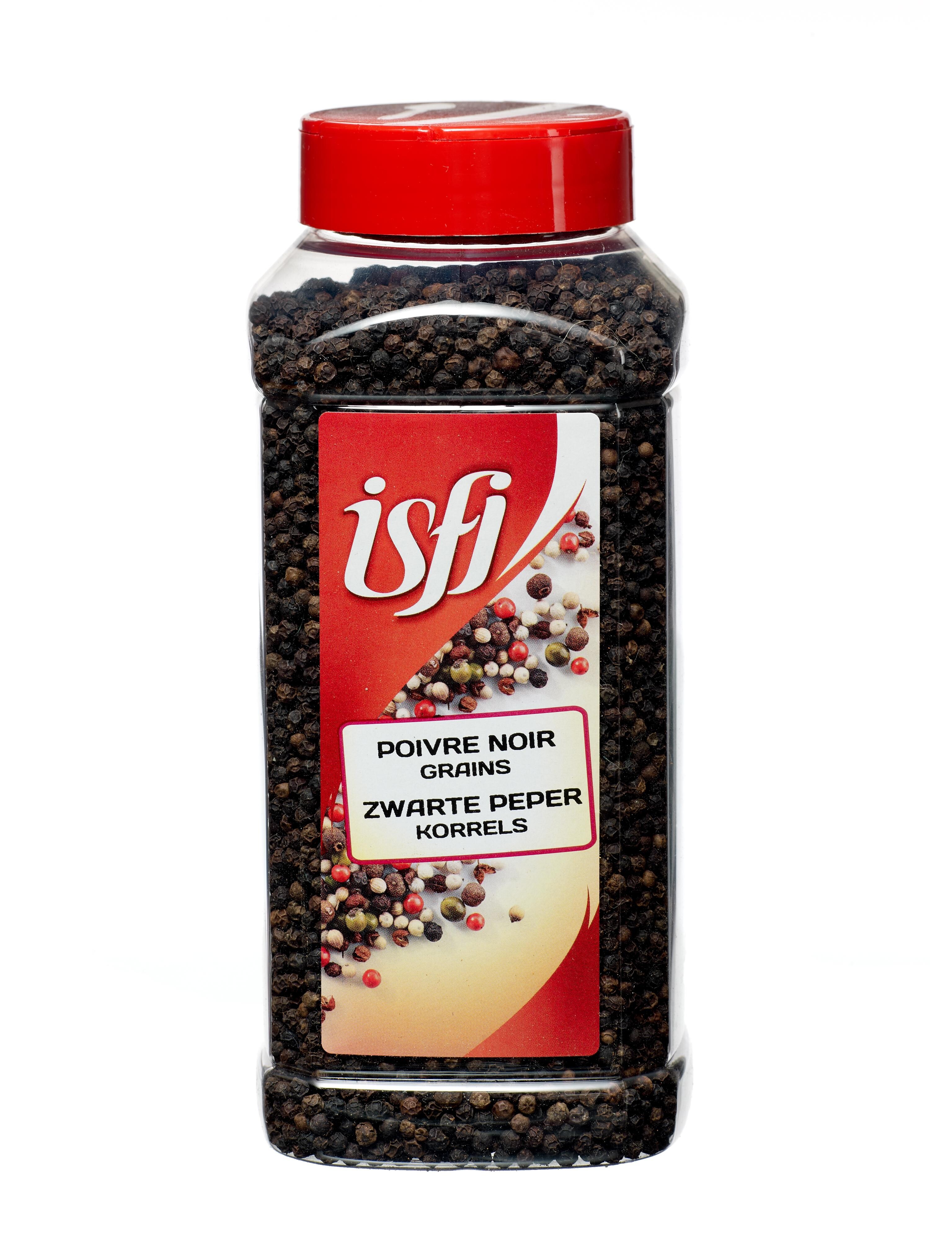 Black Peppercorns 500g Pet Jar Isfi