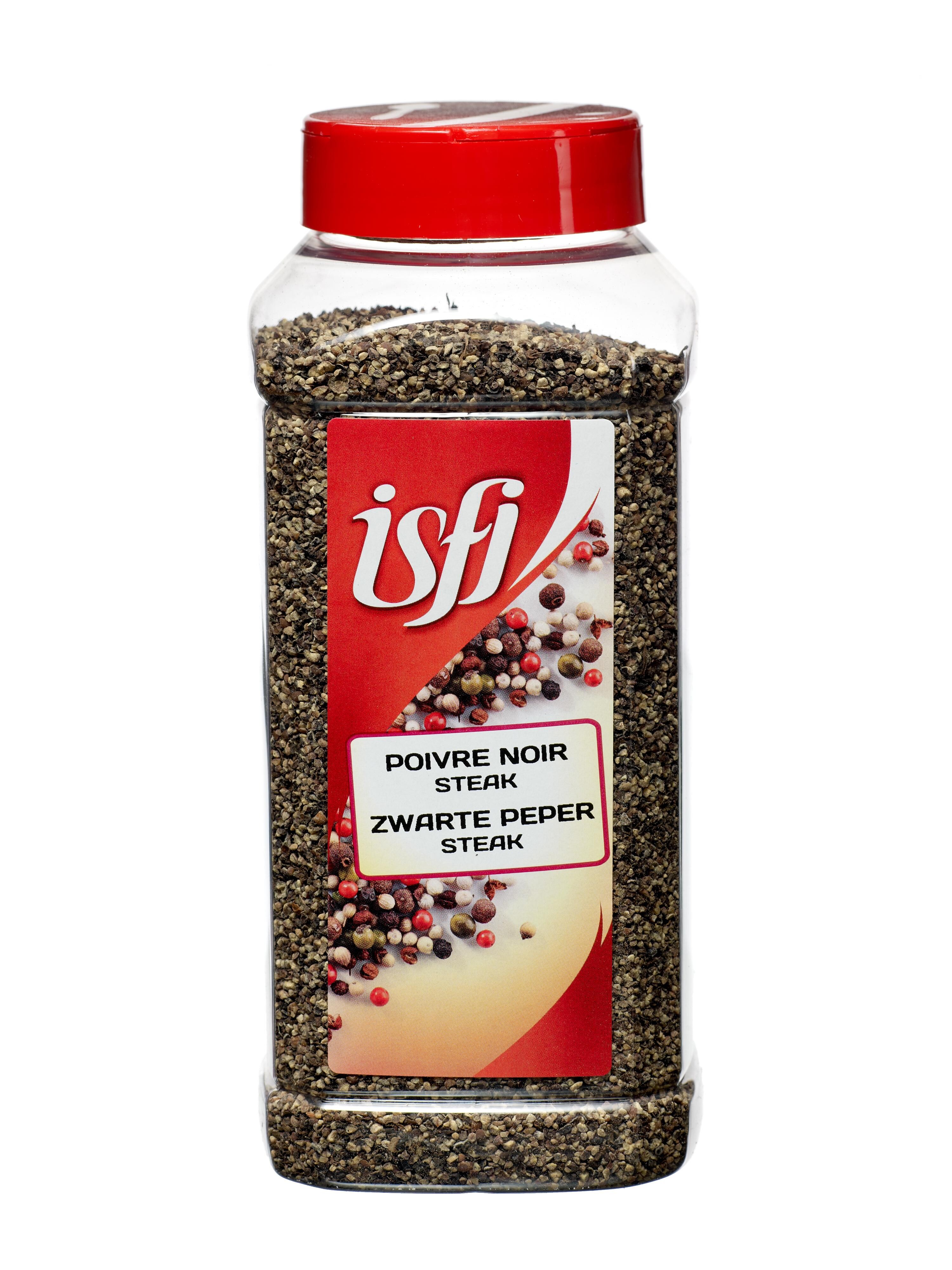 Cracked Black Pepper 500gr Large Jar Isfi Spices