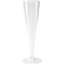 Plastic Champagneglas op voet 13.5cl transparant 10st