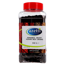 Black Peppercorns 500g Pet Jar Azetti