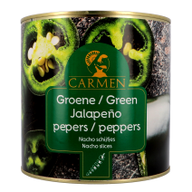 Carmen Green Jalapeno Peppers Nacho Slices 3000gr (Groentenconserven)