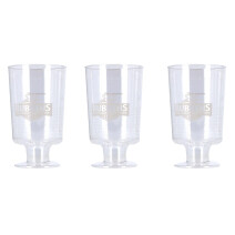 Rubbens Plastic glasses with stem 10cl transparent 15pc