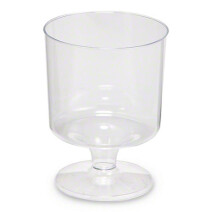Plastic glasses with stem 17cl transparent 10pc